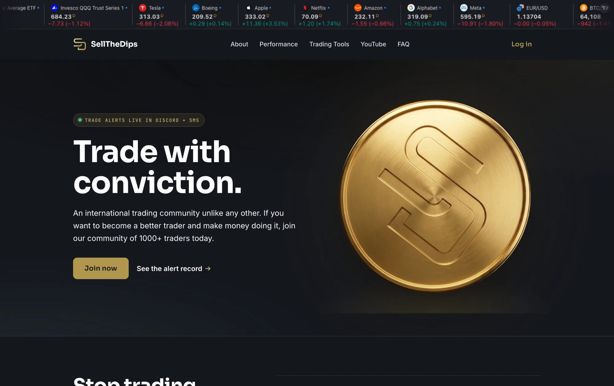 The SellTheDips site we built